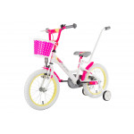 Detský bicykel 16 Kands Nelly Velo Bielo-ružový + úchyt